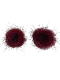 APLIQUE MEIO POMPOM PELÚCIA VINHO (2,5 CM) - 2 UNIDADES