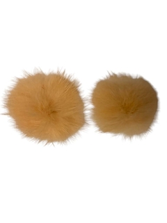 APLIQUE MEIO POMPOM PELÚCIA SALMÃO (4 CM) - 2 UNIDADES