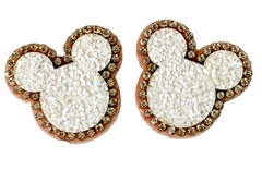 APLIQUE MICKEY STRASS BRANCO - 2 UNIDADES