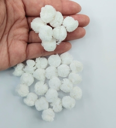 APLIQUE POMPOM MALHA TELINHA BRANCO (1,5 CM) - 10 UNIDADES - comprar online