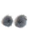 APLIQUE MEIO POMPOM PELÚCIA CINZA (2,5 CM) - 2 UNIDADES