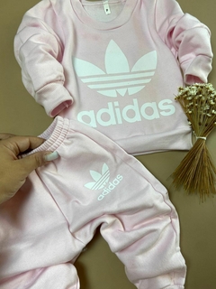 CONJUNTO MOLETOM ADIDAS ROSA BEBE - comprar online