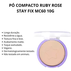 Pó compacto Stay Fix Ruby Rose cor MC-60 na internet