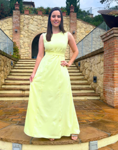 VESTIDO VISCOLINHO LONGO AMARELO LIMÃO