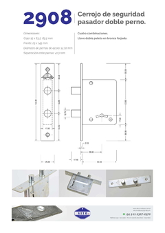 Imagen de CERROJO DOBLE PERNO VITO 2908