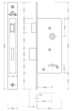 CERRADURA PERNO RECTANGULAR VITO 3008 - comprar online