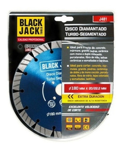 Disco Diamantado Turbo Segmentado 180 Mm Black Jack X 1 Unid Color Azul en internet