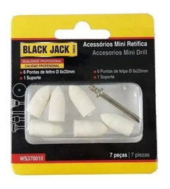 Accesorio Torno Mini Drill 6 Puntas Felpa Soporte Black Jack