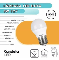 Lampara Led Gota 5w = 40w Luz Fria en internet