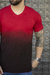 Imagem do Camiseta Masculina Lisa Básica Degradê Bordada Viscolycra Premium Slim Casual Elastano Rolê