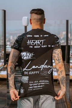 Camiseta Gola O "Be happy heart" na internet