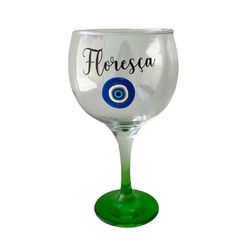 Taça de Gin e Drinks Verde - Olho Grego - Floresça