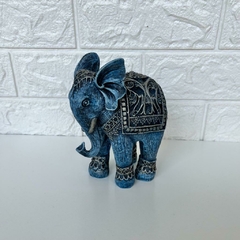 Elefante Médio em Resina 15 cm - Estilizado Azul - comprar online