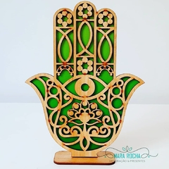 Hamsá de Mesa em MDF 20cm - Verde - comprar online