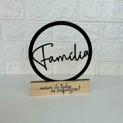 Enfeite de Mesa MDF Redondo 21cm - Família - loja online