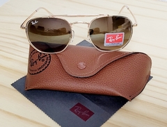 OCULOS DE SOL RAY BAN MARSHAL DOURADO MARROM DEGRADE