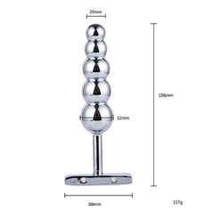 Plug Anal Escalonado em T de Aço Inoxidável - Sex Shop Uh La La