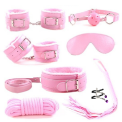 Kit Sado Rosa BDSM 8 peças