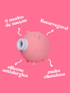 Porquinho Sugador com 10 Modos de Pulsação Recarregável - Sex Shop Uh La La