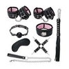 Kit Sado Black Pink Couro com Pelúcia 8 Peças