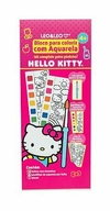 Bloco De Colorir Com Aquarela Hello Kitty 12 Folhas C/6 Pastilhas + Pincel Leo e Leo Leonora