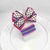 Conjunto infantil laço + kit de pulseiras - Xadrez pink e azul escuro - comprar online