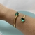 Bracelete ondulado dois corações - Jade