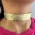 Choker Folheado a ouro - Gargantilha Aro Orgânico com Textura na internet