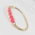 Bracelete 5 corações esmaltado Rosa neon ( Encaixe )
