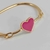 Bracelete Coração Médio Resinado - Pink - comprar online