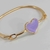 Bracelete Coração Médio Resinado - Lilas - comprar online