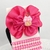 Conjunto infantil laço + kit de pulseiras - laço pink franzido com pin de cupcake - comprar online
