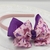 Tiara infantil com laço - Borboletas roxa e laço rosa - comprar online