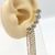 Piercing fake brinco ear cuff 5 strass grande com franja cravejada - comprar online