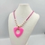 Colar Pérolas e Cristais Pink + Pedra com Resina - Rosa Neon - Rosana Bijoux