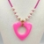 Colar Pérolas e Cristais Pink + Pedra com Resina - Rosa Neon - comprar online