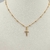 Colar choker Mini Crucifixo com zircônia + corrente bolinhas pequena na internet