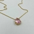 Conjunto colar + brinco Folheado a ouro - Gota de Vidro 42 cm - Rosa - Rosana Bijoux 