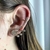 Ear cuff 4 strass cravejado - loja online