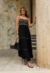 VESTIDO LONGO COM DETALHES DE LUREX CHARLOT PRETO - comprar online