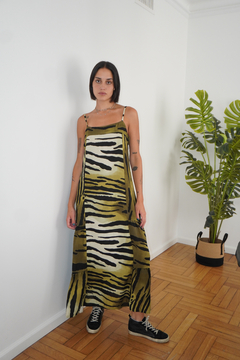 Vestido zebra verde - comprar online