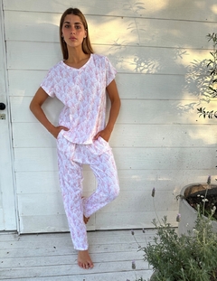 pijama Lillys of the valey algodon pima largo (rosa) - comprar online