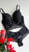 Lingerie Enigmas Cropped Preta. Ref 2661