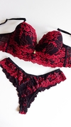 Lingerie Desejo Preto/Vermelho. Ref. 1128