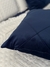Jogo c/ 2 Porta Travesseiros Veludo Drapeado Azul Marinho - comprar online