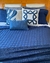 Cobre Leito Queen Stripe Navy Azul Marinho 260 Fios