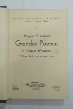 Grandes poemas y poemas menores - Olegario V. Andrade