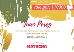 Gift card (tarjeta de regalo) montos disponibles de $5000 a $20000 - comprar online