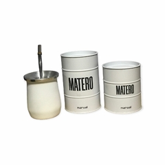 set matero mate latas y bombilla - Matucha