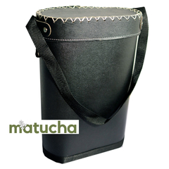 Bolso Porta equipo de mate matero de ecocuero con tapa y correa vegano CrueltyFree - comprar online